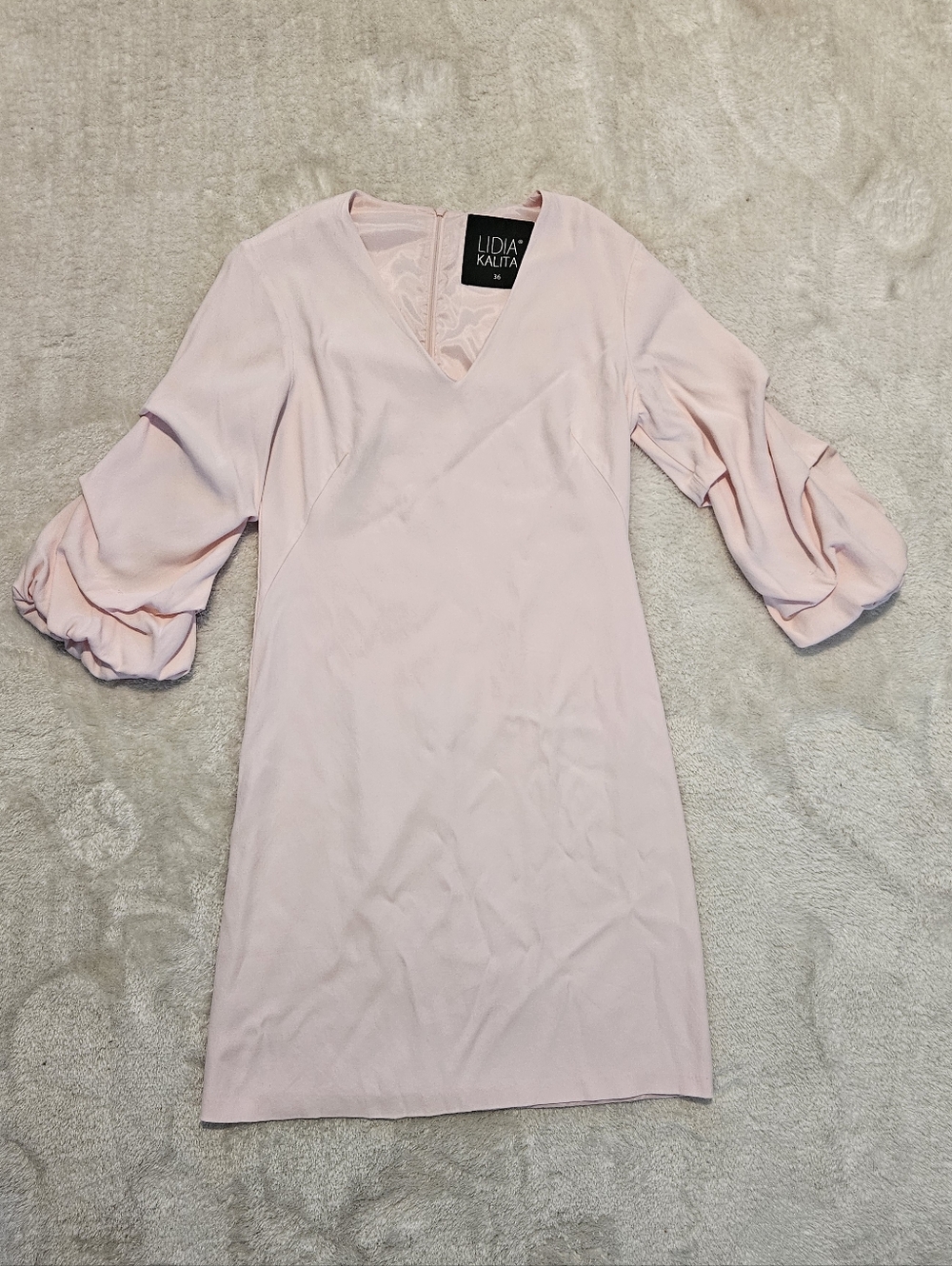 NEW Lidia Kalita Mini Ruffle Dress Pink Size S Formal Preppy Feminine Work - Picture 2 of 8